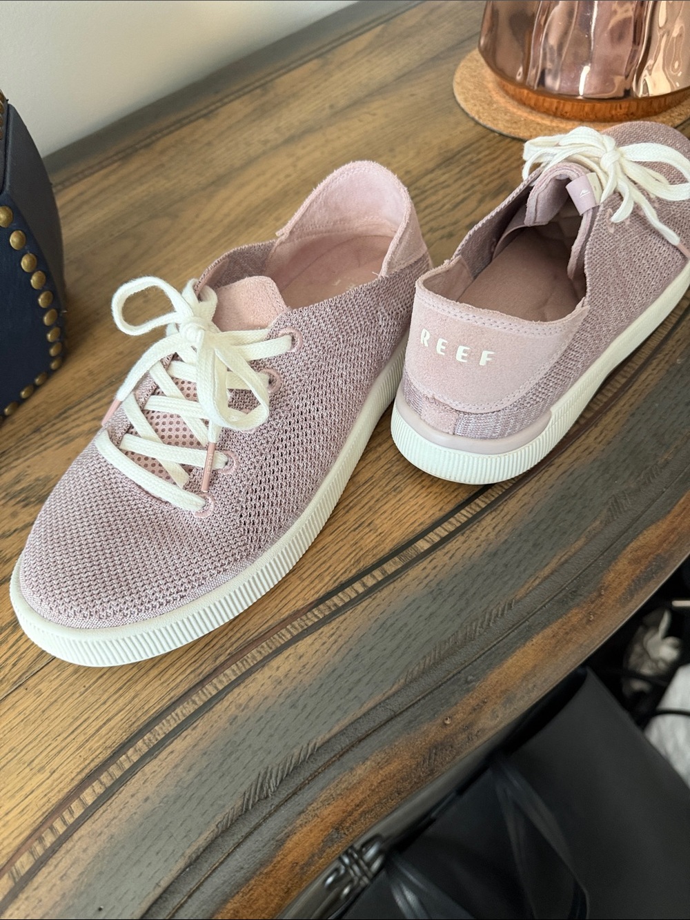 Reef Women’s Knit Lace-Up Sneakers in purple heather